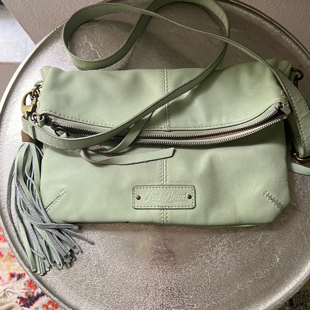 mint lucky brand leather crossbody